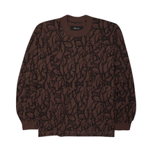 "VINES AND THORNS" RAW STITCH LONGSLEEVE TEE IN WOOD