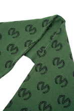 "MULTI M'$" KNITTED SCARF ANTHRACITE ON EMERALD