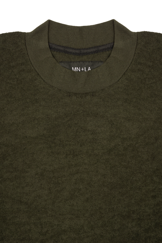TOWEL TERRY LONGSLEEVE TEE IN OLIVE