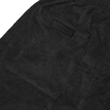 TOWEL TERRY RAW HEM SWEATSHORTS IN CHARCOAL GREY