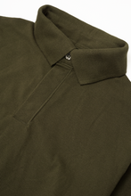 "CLUB" L/S POLO SHIRT IN OLIVE