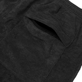 TOWEL TERRY RAW HEM SWEATSHORTS IN CHARCOAL GREY