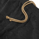 TOWEL TERRY RAW HEM SWEATSHORTS IN CHARCOAL GREY