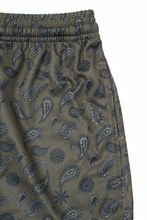 "PAISLEY" MESH SHORTS IN OLIVE