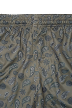 "PAISLEY" MESH SHORTS IN OLIVE