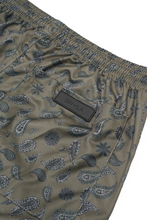"PAISLEY" MESH SHORTS IN OLIVE