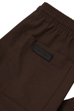 LINEN PLEATED LOUNGE PANTS IN WOOD
