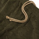 TOWEL TERRY RAW HEM SWEATSHORTS IN OLIVE