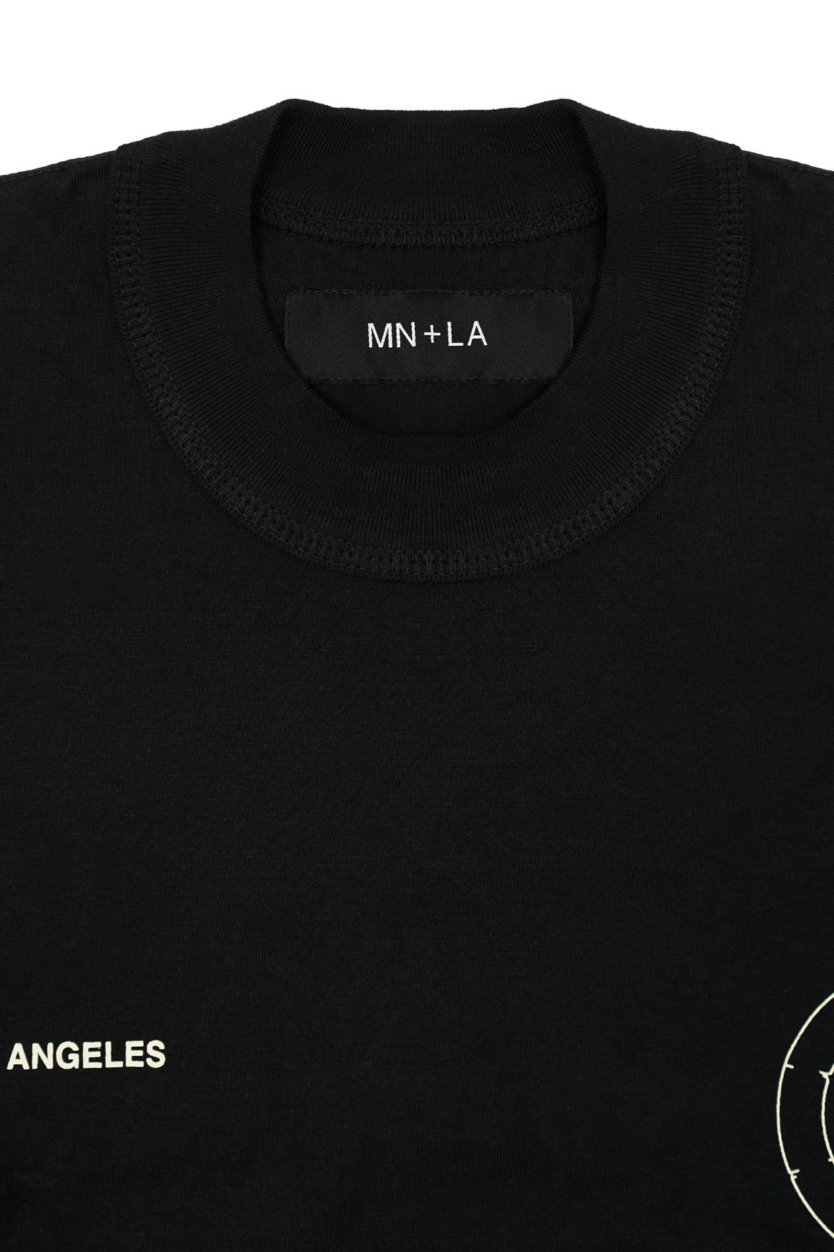 "M'$ ARTIFACT" MOCK NECK TEE IN ANTHRACITE