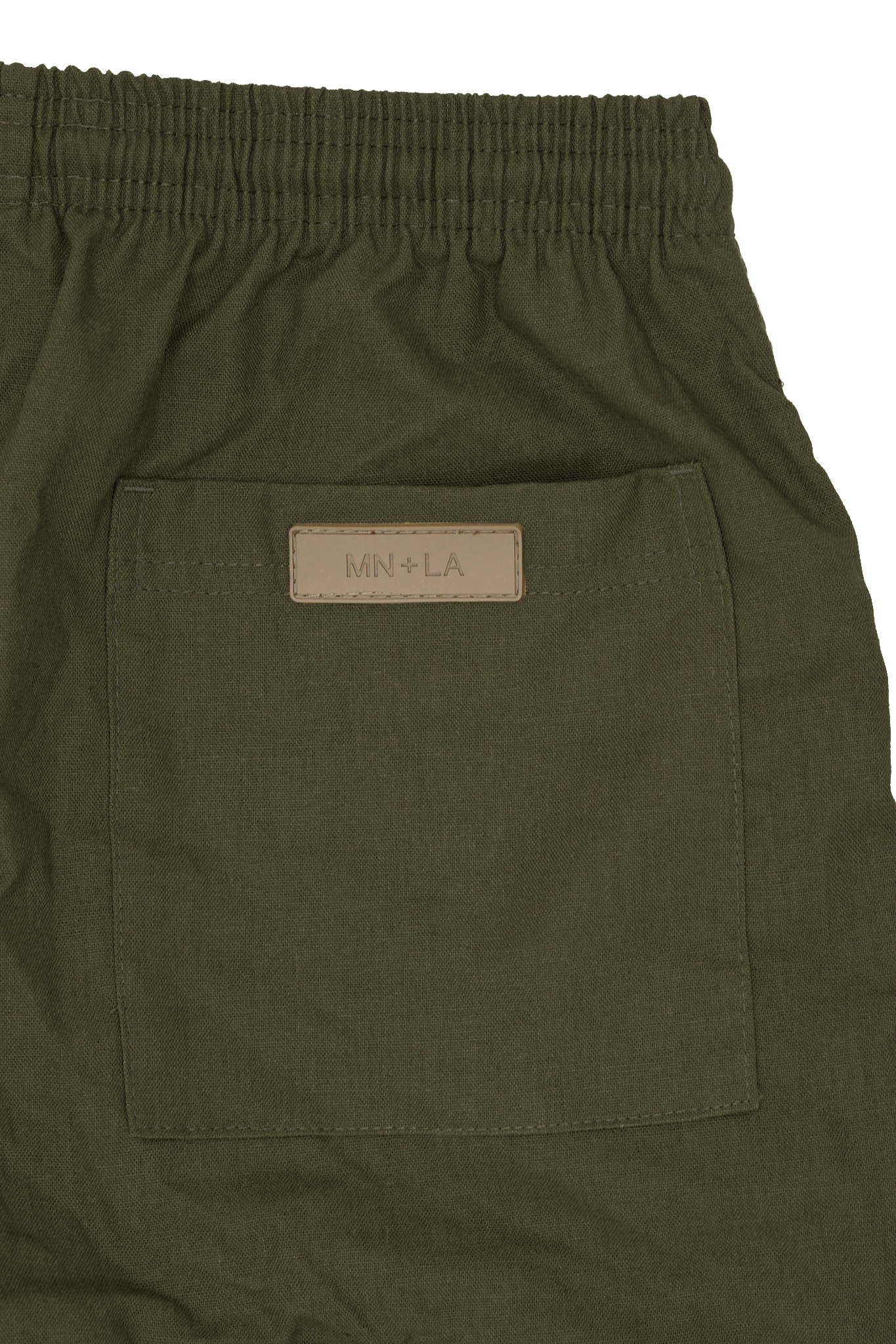 LINEN PLEATED HOUSE SHORTS IN OLIVE