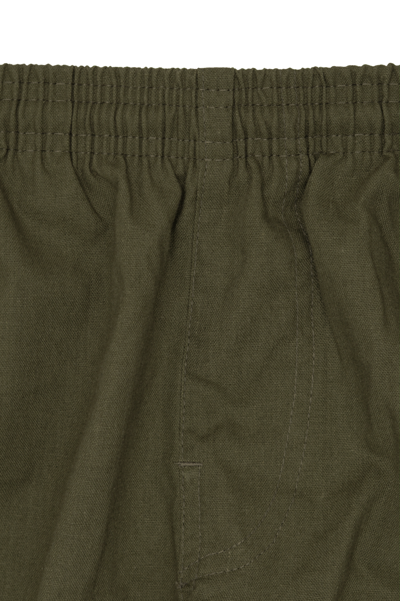 LINEN PLEATED HOUSE SHORTS IN OLIVE