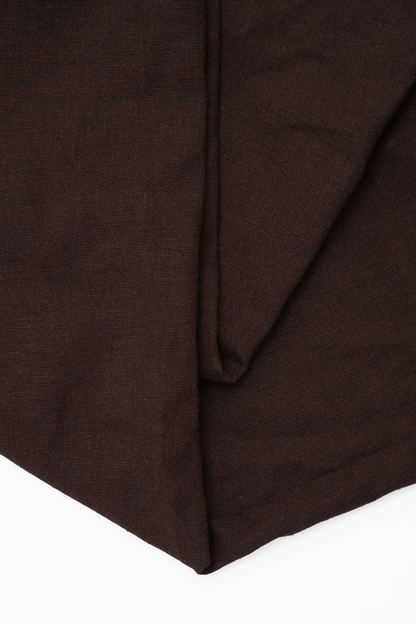 LINEN WIDE CROPPED PANTS IN WOOD