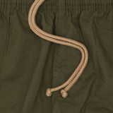 LINEN PLEATED HOUSE SHORTS IN OLIVE