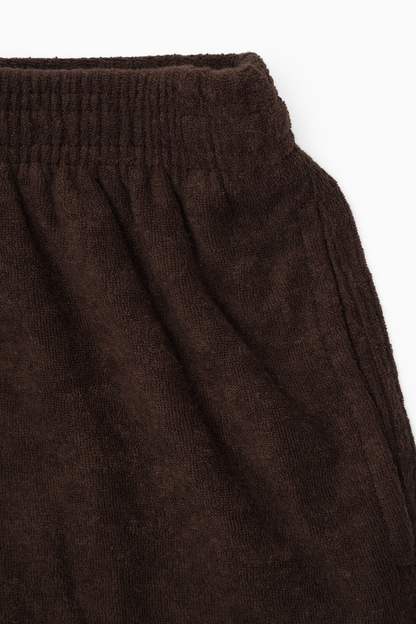 TOWEL TERRY HOUSE SHORTS IN WOOD