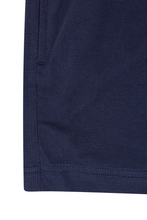 WAFFLE WEAVE PLEATED HOUSE SHORTS IN NAVY BLUE