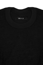 TOWEL TERRY RAW STITCHING LONGSLEEVE TEE IN ANTHRACITE