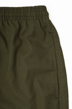 LINEN WIDE CROPPED PANTS IN OLIVE