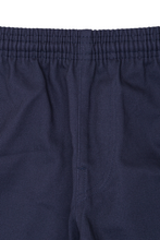 TWILL WIDE CROPPED PANTS IN NAVY BLUE