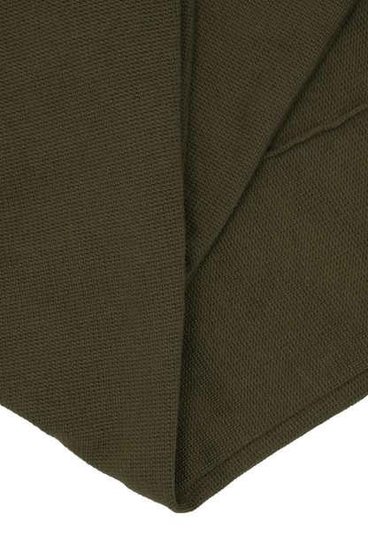 WAFFLE WEAVE PLEATED CROPPED PANTS IN OLIVE