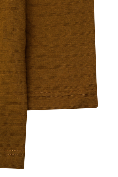 STRIPED PIQUE LONGSLEEVE TEE V3 IN RUST