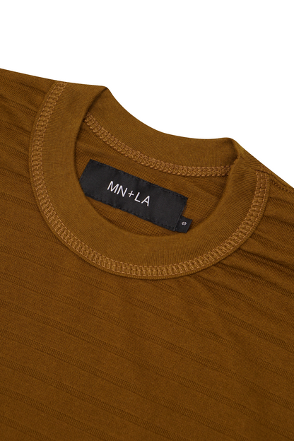 STRIPED PIQUE LONGSLEEVE TEE V3 IN RUST