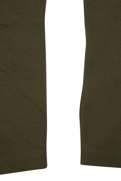 WAFFLE WEAVE PLEATED CROPPED PANTS IN OLIVE