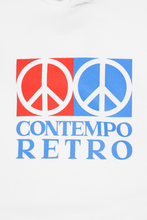 "CONTEMPO RETRO 2 PEACE" VINTAGE HOODIE IN WHITE