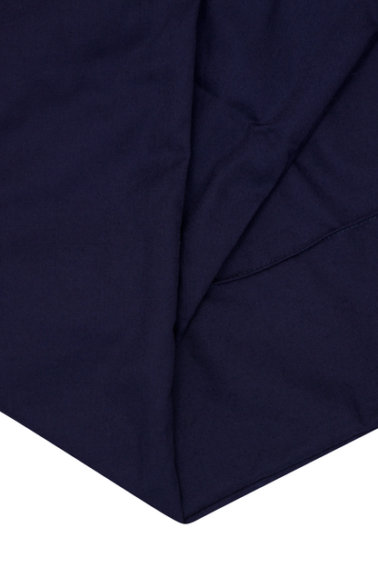 PLEATED WIDE CROPPED PANTS IN NAVY