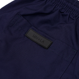 PLEATED WIDE CROPPED PANTS IN NAVY