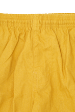 LINEN PLEATED HOUSE SHORTS IN MUSTARD