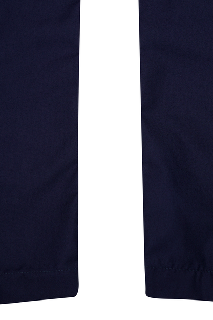 PLEATED WIDE CROPPED PANTS IN NAVY