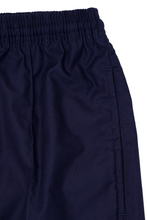PLEATED WIDE CROPPED PANTS IN NAVY