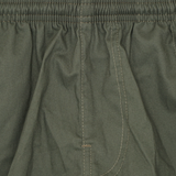 PLEATED HOUSE SHORTS IN MOSS GREEN