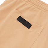 WAFFLE WEAVE PLEATED CROPPED PANTS IN WHEAT