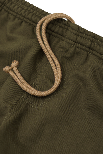 OLIVE FRENCH TERRY RAW FINISH LOUNGE PANTS