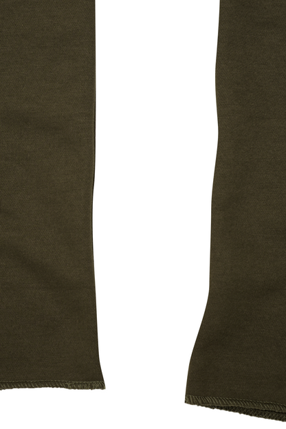 OLIVE FRENCH TERRY RAW FINISH LOUNGE PANTS