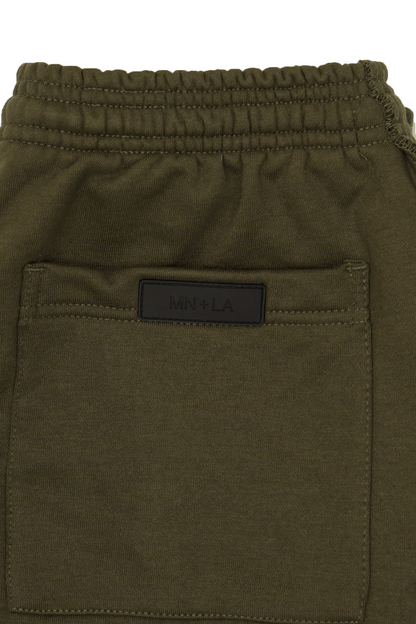 OLIVE FRENCH TERRY RAW FINISH LOUNGE PANTS