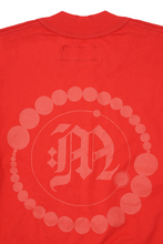 "CROP CIRCLES" MOCK NECK TEE V3 IN RARRI RED