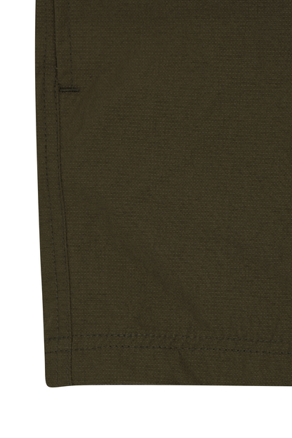 SHINOBI PLEATED HOUSE SHORTS IN OLIVE
