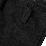 CHARCOAL GREY TOWEL TERRY RAW FINISH LOUNGE PANTS