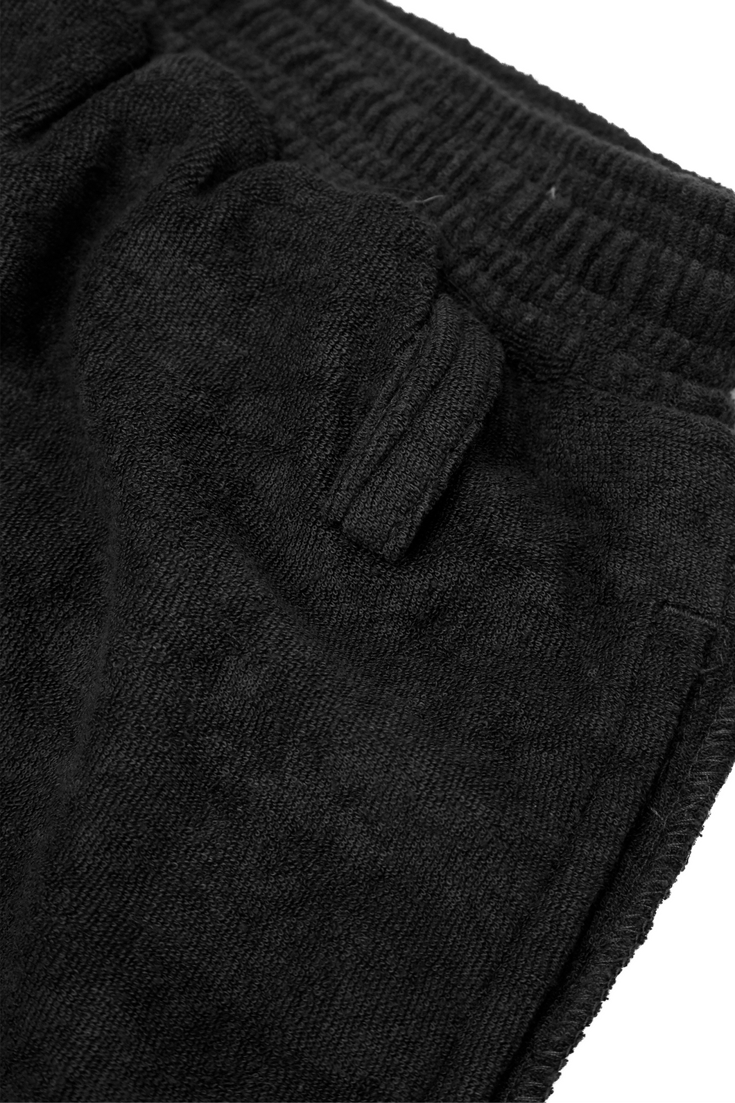 CHARCOAL GREY TOWEL TERRY RAW FINISH LOUNGE PANTS – MN+LA