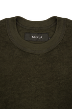 TOWEL TERRY RAW STITCHING LONGSLEEVE TEE IN OLIVE