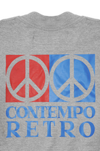 "CONTEMPO RETRO 2 PEACE" OVERSIZED TEE IN HEATHER GREY