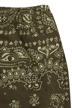 "PATCHWORK PAISLEY" SWEATPANTS IN OLIVE