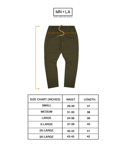STRIPED PIQUE LOUNGE PANTS V2 IN OLIVE