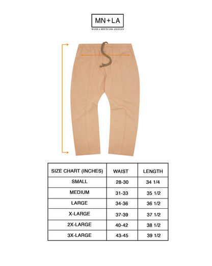 WAFFLE WEAVE PLEATED CROPPED PANTS IN WHEAT