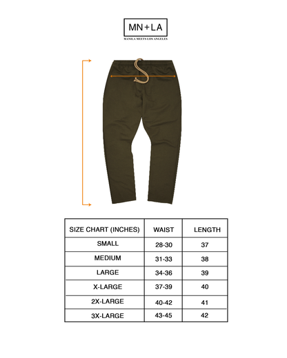 OLIVE FRENCH TERRY RAW FINISH LOUNGE PANTS