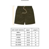 TOWEL TERRY RAW HEM SWEATSHORTS IN OLIVE