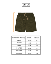 TOWEL TERRY RAW HEM SWEATSHORTS IN OLIVE