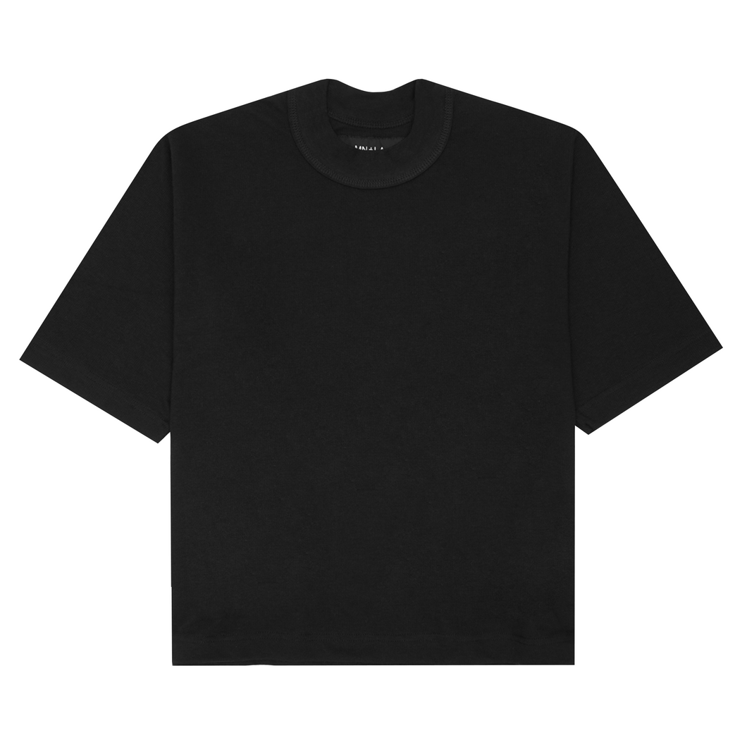 WAFFLE WEAVE MOCK NECK TEE V3.1 IN ANTHRACITE